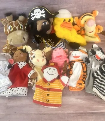 Lot 12 Melissa & Doug And Others Puppets Giraffe Pig Princess Tiger Zebra Pirate • $29.99