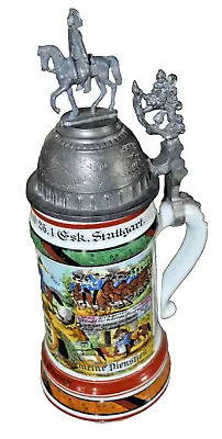 Antique Regimental Stein W Cavalry On Top 11.5” Tall Dragon Regt N. 26.1Stutt • $199.99