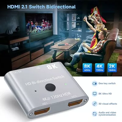 Bi-Direction 4K HDMI 2.0 Cable Switch Switcher Splitter HUB HDCP 2x1 1x2 In Out  • $28.59