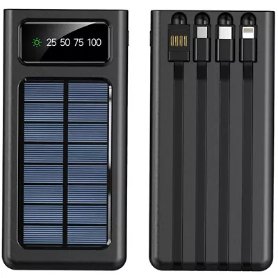 900000MAH Portable Solar Power Bank LCD LED 4 USB Battery Charger For Cell Phone • $18.96