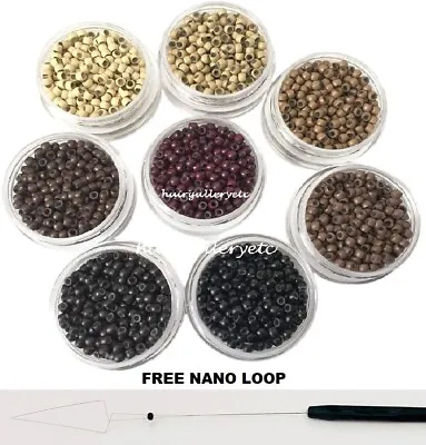 500/1000 Silicone Lined Nano Copper Micro Rings Beads For Nano Hair Extension • $12.99