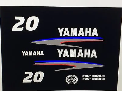 Yamaha Outboard Motor Decal Sticker Kit 20 Hp 4 Stroke Kit - Marine Vinyl • $49.99