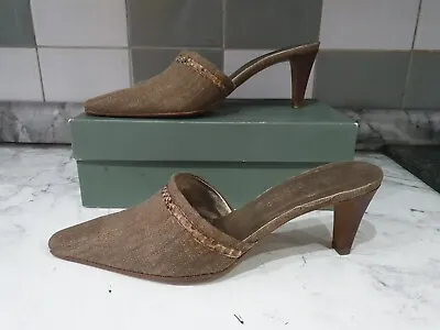 £69 • Buy Jaime Mascaro Brown Fabric Mule Shoes/heels - Size UK 7
