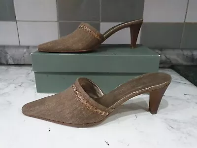 Jaime Mascaro Brown Fabric Mule Shoes/heels - Size UK 7 • £69