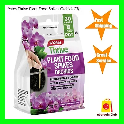 $22.99 • Buy Yates Thrive Plant Food Spikes Orchids 27g (30 Spikes) - 3 Spikes Per 14cm Pot