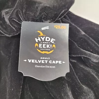 Hyde And Eek! Black Velvet Cloak Cape Halloween Costume - New With Tags • $17.49