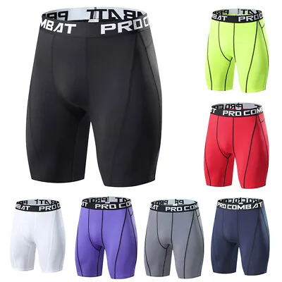 Mens Compression Shorts Sport Shorts Athletic Workout Gym Base Layer Underwear - • $6.78