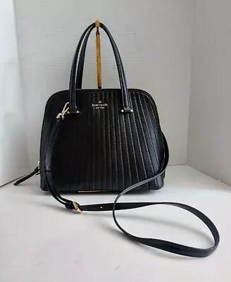 Kate Spade Black Patterson Drive Leather Quilted Dome Crossbody Satchel • $59