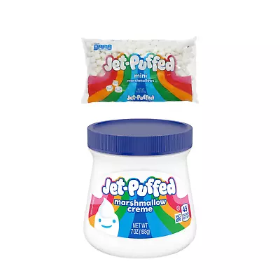 Jet Puffed Mini Marshmallows  10 Oz. And Marshmallow Creme Jar 7 Oz • $21