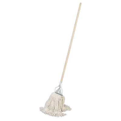 Sealey Kentucky Mop With Wooden Handle 450g Extra Thick 100% Cotton Head BM03 • £29.37