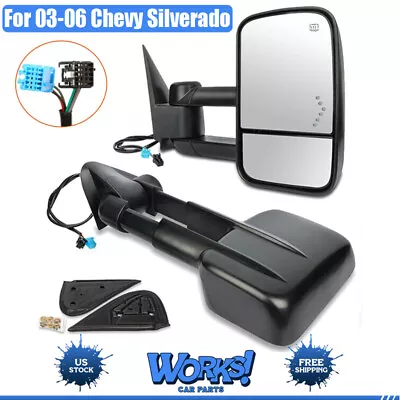 Power Heated Arrow Light Tow Mirrors For 03-06 Chevy Silverado 1500/2500/HD/3500 • $76.99