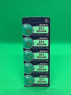 5 X Genuine Sony SR920SW 371 LR920 AG6 SR69 171 1.55V Watch Battery Exp 2026 • £4.29