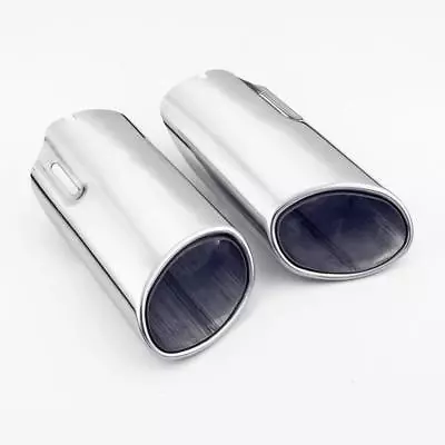 Pair Oval 304 Stainless Steel Exhaust Tips For Mercedes Benz C300 C350 E300 E350 • $105.97