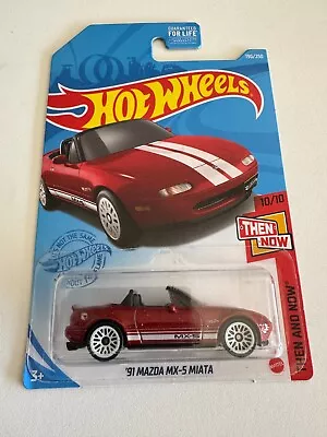 Hot Wheels 1991 Mazda MX-5 Miata Red Treasure Hunt Then & Now 2021 • $9.99
