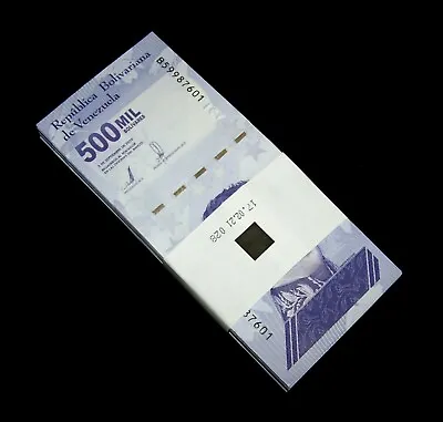 100 X Venezuela 500000 Bolivares Banknotes- UNC Bundle • $49.99
