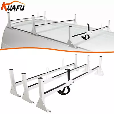 Ladder Roof Racks Steel WHITE Rack For Chevy Express Fullsize Van 3 Bar 1996-On • $185