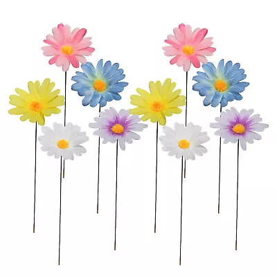 5/10/20pcs Daisy Flower Garden Stake Yard Art Lawn Ornament Daisy Flower Stakes • $10.54