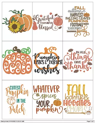 Fall Quotes Collection Embroidery Machine Designs Collection Pes • $9.95