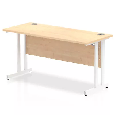 Impulse 1400 X 600Mm Straight Desk Maple Top White Cantilever Leg MI002428 • £253.15