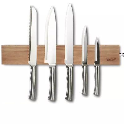 Hecef Premium Wood Magnetic Knife Strip Strong Knife Holder Rack Wall Mounted • $20.99