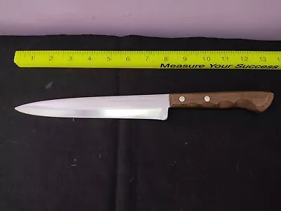 Vintage Ekco Eterna Stainless Steel Carving Kitchen Knife 8  Blade Wood Handle • $10.99