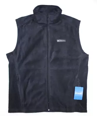 New Columbia Steens Mountain Fleece Vest Full Zip Mock Neck Dark Gray Men's M • $19.99