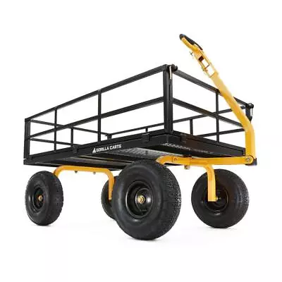 GORILLA CARTS Utility Cart W/ Pneumatic Tires 1400-lb Super Heavy Duty Steel • $403.95