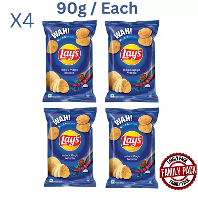 X4 Lays India's Magic Masala 90 Grams Family Pack Potato Chips Wafers Snacks • £11.99