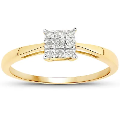 9ct Yellow Gold & Diamond Solitaire Look  Engagement Ring Size Range H-W • £139.99