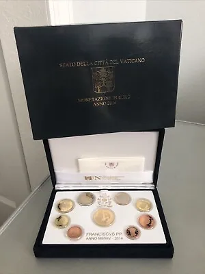 Vatican Proof Annual Coin Set 2014 8 Coins + 50 Euro Gold Coin New In Box • $1199