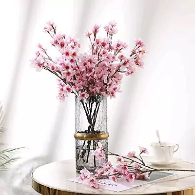 4 PCS Artificial Flowers Branches Faux Silk Cherry Blossoms Stem Fake Home Decor • $22.78