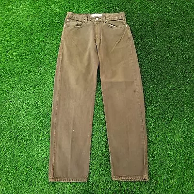 Vintage 2003 LEVIS 550 Relaxed Straight Jeans 32x32 Faded Olive-Green Creased • $58.88