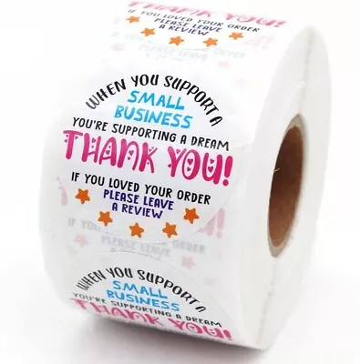 30/50/100pcs Please Write A Review Large Thank You Stickers Business Labels 38MM • $5.59