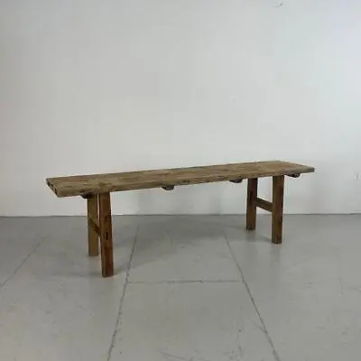 Old Rustic Antique Vintage Wooden Bench Coffee Table Large Lb3 • $525.32