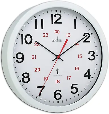£47.97 • Buy Acctim Wall Clock Radio Controlled 30cm Wht 74172, White, 36 5 Cm