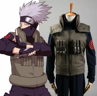 NARUTO Kakashi Hatake Iruka Konoha Costume Cosplay Halloween Uniform + Headband • $79.90