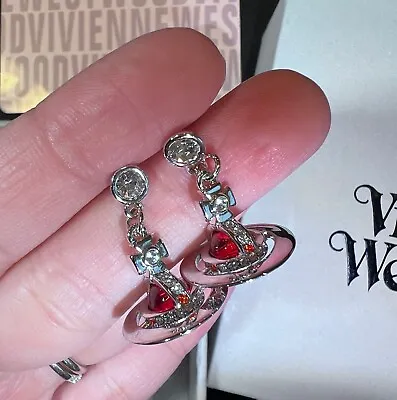 Vivienne Westwood Nana Red Crystal Punk 3D Orb Earrings With Box • $61.60