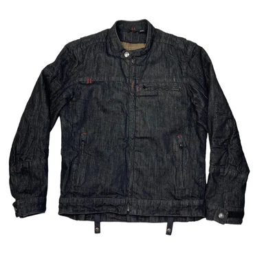 $70 • Buy Speed And Strength Vault Armor Motorcycle Jacket Coat Mens S Black Denim Biker
