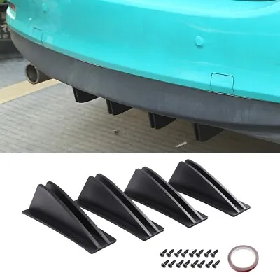 Car Rear Bumper Diffuser Fin Spoiler Lip Wing Splitter Black For Hyundai Sonata • $16.98