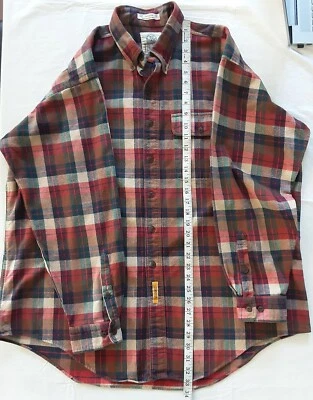 $19.99 • Buy Vintage 80s BD Baggies Foundry Plaid Multicolor Button Long Sleeve Shirt Mens XL