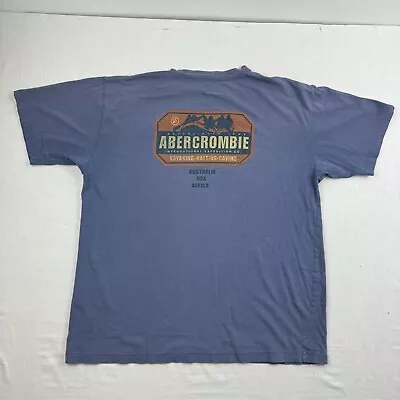 Vintage Abercrombie And Fitch Shirt Adult Large Blue Grunge Y2K Raft Kayak Cave  • $17.99