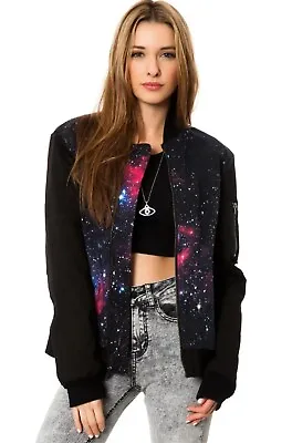 $30 • Buy Tripp Nyc Nebula Galaxy Spiritual, Universe, Punk Rock Biker, Bomber Jacket
