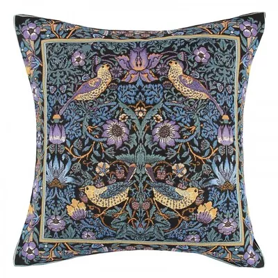 William Morris Purple Birds Tapestry Pillow Sofa Couch Gobelin Pillow 18 X18  • $32.95