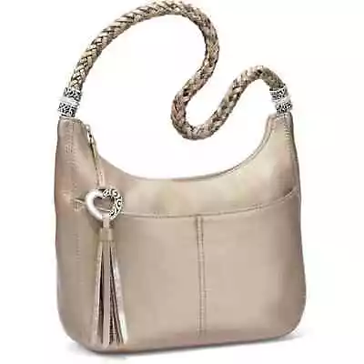 Brighton - Women’s Barbados Leather Hobo Shoulder Bag Gold / Tan • $63