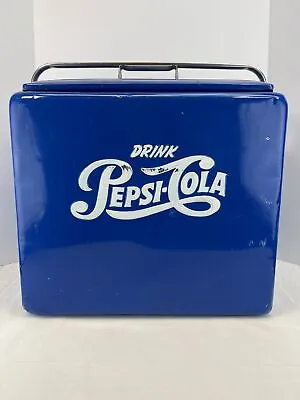 VTG 1950 PROGRESS REFRIGERATOR Pepsi Cola Metal Cooler Ice Box No Tray ORIGINAL • $395