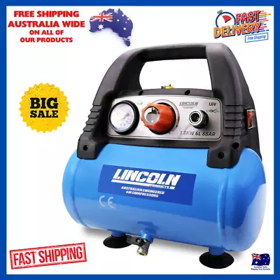 Lincoln 6L 1.8KW Air Compressor Portable Direct Drive Compact Powerful L6V 240V • $207.99