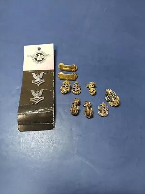 Vintage US Navy Petty Officer 2nd Class Metal Collar Pins Plus Lot 11 Pieces • $19.99