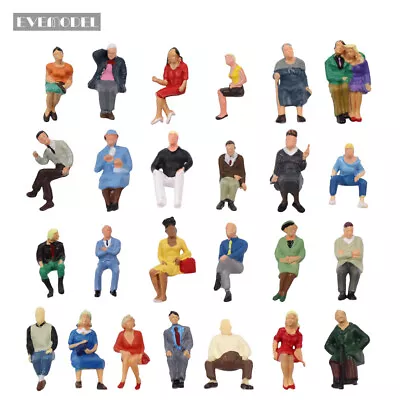 P4806 25-50pcs All Seated Figures O Scale 1:50 Painted People Model Railway NEW • $18.99