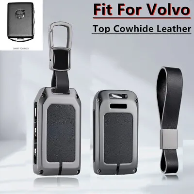 Zinc Alloy Genuine Leather Car Key Case Cover For Volvo S60 S90 XC60 XC90 V90 • $8.57