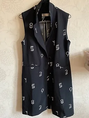 Woman Black Sleeveless Long Vest Size 10 Brand New No Tag Super Quality Beauty • £7.88